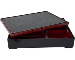 Asian-Bento -Box -Zwart-Rood - 30x24.5x6cm
