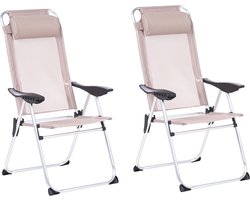 ASINE - Tuinstoel set van 2 - Beige - Aluminium