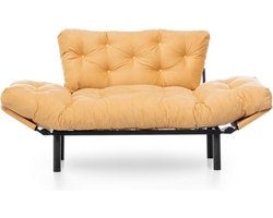 Asir - 2-zits slaapbank (bankbed) – mosterd – 155 x 70 x 85 cm