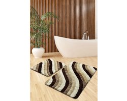 Asir Acryl Badmat set (2 stuks) - Bruin