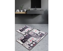 Asir badmatset (2 stuks) - multicolor grijs