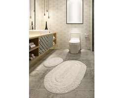 Asir - Badmattenset (2 stuks) - Ecru - 100% katoen - 60 x 50 x 6 cm