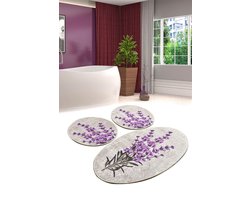Asir badmattenset (3 stuks) 100% FLUWELEN STOF Poolhoogte: 10 mm Antibacteriële antislip onderkant wasbaar in de machine op 30 C Badmat: 50 x 60 cm (2 stuks) Badmat: 60 x 100 cm (1 stuk) 700 gr/ M