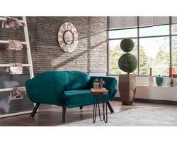 Asir - Bankbed - 2-Zitplaatsen - Benzine Blauw - Slaapbank