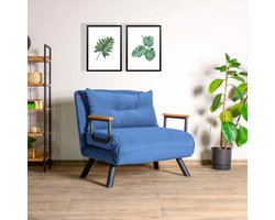 Asir - Bankbed - Blauw - 1-zitplaats - 60 x 50 x 85 cm