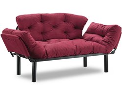 Asir - Bankbed - Slaapbank - 2-Zitplaatsen - Kastanjebruin - Compact Ontwerp – Comfortabele Zitplaatsen – Stijlvol