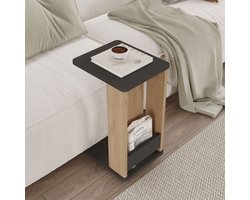 Asir - Bijzettafel - Eiken en antraciet - 32 x 55 x 42 cm