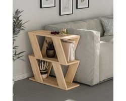 Asir - Bijzettafel - Eiken kleur - 60 x 22 x 57 cm