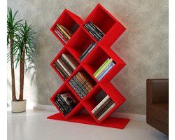 Asir Boekenplank - Rood - 90 x 129 x 19,5 cm