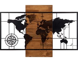 Asir - Decoratief houten wandaccessoire - Zwart & Okkernoot - 85 x 58 cm