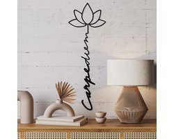 Asir - Decoratieve metalen wandaccessoire - Zwart - 21 x 0,15 x 60 cm