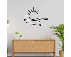 Asir - Decoratieve metalen wandaccessoire - Zwart - 55 x 0,12 x 44 cm