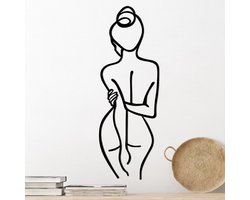 Asir - Decoratieve metalen wandaccessoire - Zwart - 72 x 0,15 x 26 cm