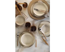 Asir - Dinerset (12 stuks) - Crème - 24 x 24 cm (L x D)