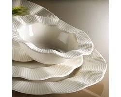 Asir - Dinerset - eetset - servies (24-delig) – Crème – Porselein – 25x25x2 cm (B x D x H)