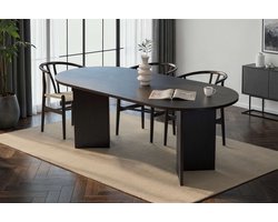 Asir - Eettafel - Hout Zwart - 200 x 90 x 75 cm