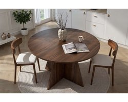 Asir - Eettafel - Okkernootkleur - 120 x 120 x 75 cm
