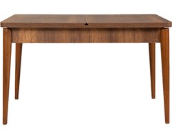 Asir Eettafel - Stijlvolle Walnoot - 130 x 77 x 80 cm (B×H×D) - Uitschuifbaar tot 165 cm
