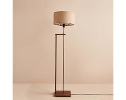 Asir - Houten Vloerlamp - Beige - 38 x 38 x 150 cm