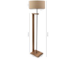 Asir - Houten Vloerlamp - Lichtbruin - 21 x 38 x 150 cm