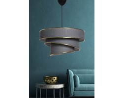 Asir - Kroonluchter - Antraciet en Goud - 40 x 40 x 72 cm