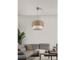 Asir - Kroonluchter - Beige, Crème - METALEN BEHUIZING - 35 x 35 x 25 cm