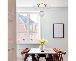 Asir - Kroonluchter - Geel Wit - 43 x 15 x 43 cm