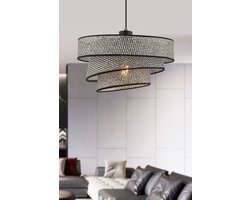 Asir - Kroonluchter - Grijs en Zwart - 40 x 40 cm