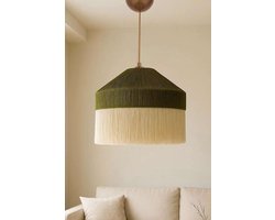 Asir - Kroonluchter - Groen, Crème - PLASTIC BEHUIZING - 40 x 70 x 40 cm