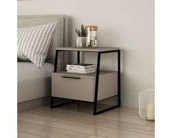 Asir - Nachtkastje - Lichte mokka - 45 x 50 x 40