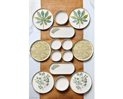 Asir - Ontbijtset - 14-delig, Veelkleurig, 25 x 11 x 3,5 cm