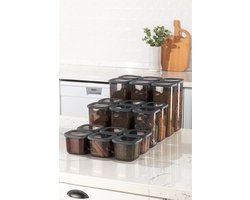 Asir - Opbergdozenset (18-delig) - Antraciet - 10 x 10 x 9,5