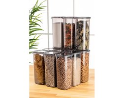Asir - Opbergdozenset - Antraciet - 12 Stuks - 10 x 10 x 24,5 cm