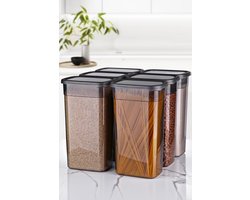 Asir - Opbergdozenset - Antraciet - 6 Stuks - 12 x 27,5 x 16,5 cm