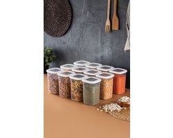 Asir - Opslagbox Set (12 stuks) - Wit - 10 x 16,5 x 10