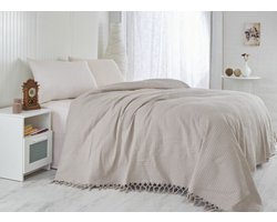 Asir piqué beddenset voor twee personen - Bruin - 220 x 240 cm