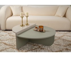 Asir - Salontafel - Aschgrün und Sandstein - 90 x 60 x 30 cm