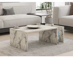 Asir - Salontafel - Freesia-marmer - 100% met melamine gecoat spaanplaat - 86,8 x 50 x 32,4 cm
