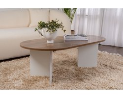 Asir - Salontafel - Okkernoot & Wit - 119 x 60 x 40 cm (L x B x H)