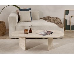 Asir - Salontafel - Travertijn - 100% melamine gecoat spaanplaat - 130 x 65 x 40 cm