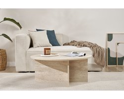 Asir - Salontafel - Travertijn - 100% melamine gecoat spaanplaat - 90 x 90 x 40 cm