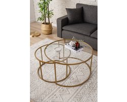 Asir - Salontafelset - Goud - 80 x 80 x 45 cm