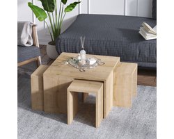 Asir - Salontafelset - Saffier Eiken - 60 x 37 x 60 cm