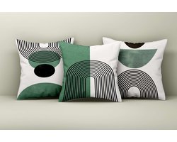 Asir - Set kussenhoezen (3 stuks) - Veelkleurig - 50% katoen / 50% polyester - 43 x 43 cm