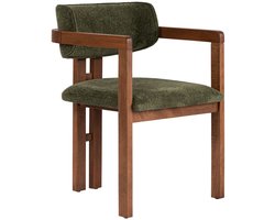 Asir - Stoel - Groen, walnoot - Frame: 100% beukenhout - 85 x 58 x 58 cm