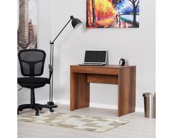 Asir - Studiebureau - Oslo, Walnoot - 100% met melamine gecoat spaanplaat - 57 x 98 x 8 cm