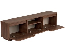 Asir - TV-standaard - Barok Walnoot Goud - 100% met melamine gecoat spaanplaat - 35 x 167 x 12 cm