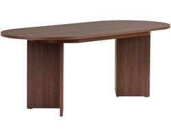 Asir - Uitschuifbare eettafel - Okkernoot - 100% met melamine gecoat spaanplaat - 95 x 172 x 14,5 cm