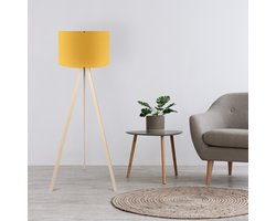 Asir - Vloerlamp - Geel & Crème - 38 x 140 cm