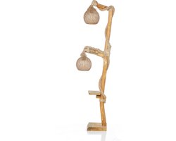 Asir Vloerlamp Natuurlijk Hout 16x16x140cm - Lov - Stijlvolle en Duurzame Verlichting voor Uw Interieur